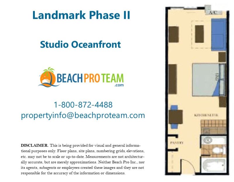 	Landmark Resort Floor Plan B -  Studio Oceanfront